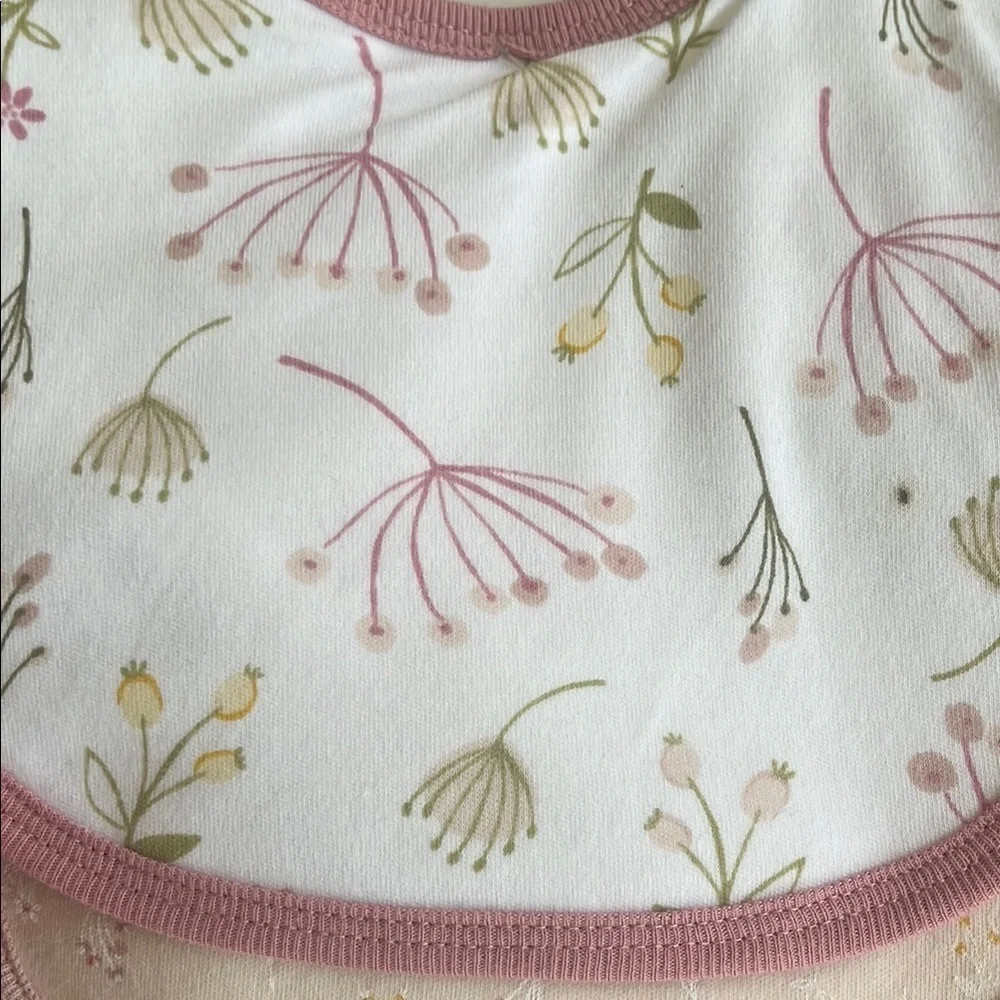 Cloud Island Pink and Cream Baby Bib Set
